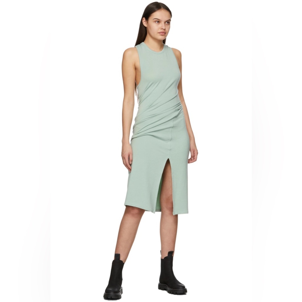Rag & Bone Archetype Sydney Ribbed Sage Green Tank Midi Dress